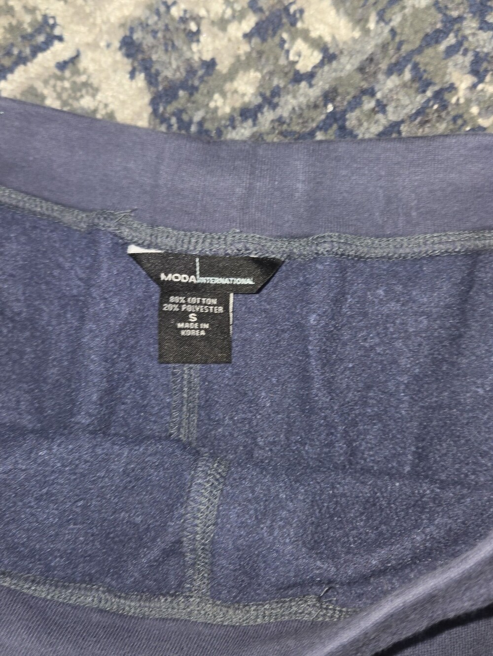 Moda International Vintage Y2k Women's Navy Cotton-Blend Lounge Shorts Small - Picture 3 of 4